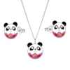 Kindersieraden, set ketting en oorstekers panda donut