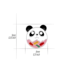 Kindersieraden, set ketting en oorstekers panda donut