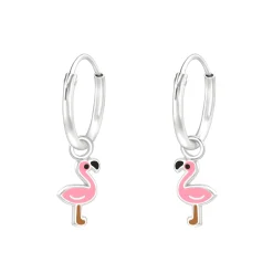 Oorringen met flamingo hanger