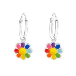 Oorringen met kleurige bloemen