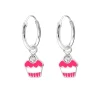 Oorringen met roze cupcake en kristal