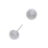 Rhodium plated koepel oorsteker met cubic zirkonia steentjes