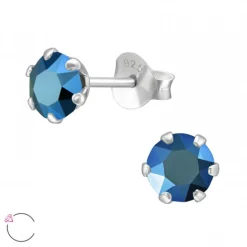 Rhodium Plated oorstekers met Swarovski kristal