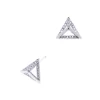 Rhodium plated piramide oorsteker met cubic zirkonia steentjes