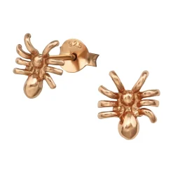 Rose gold plated oorstekers, spin