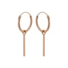 Rose goldplated oorringen, staafje