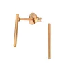 Rose plated gold oorsteker, staafje