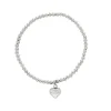 Zilveren armband, bolletjes met hanger, hart