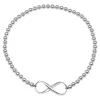 Zilveren armband met bolletjes en infinity teken