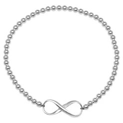 Zilveren armband met bolletjes en infinity teken