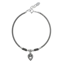 Zilveren armband met hanger, druppelvormige bedel