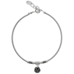 Zilveren armband met hanger, roos