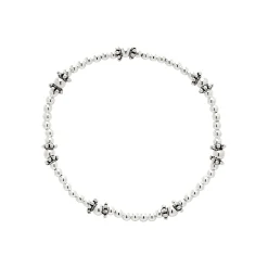 Zilveren armband met kraaltjes en bolletjesschijfjes