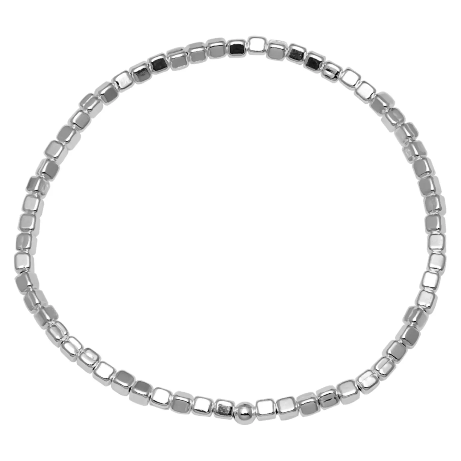 Zilveren armband met vierkantjes