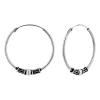 Zilveren Bali hoops, 30 mm, met kringeltjes en bolletje