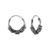 Zilveren Bali hoops, 12 mm met drie verschillende versieringen