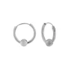 Zilveren Bali hoops, enkel bolletje, 12 mm