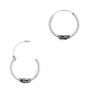 Zilveren Bali hoops met slingertje, 16 mm