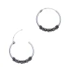 Zilveren Bali hoops met slingertjes, 21 mm