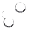 Zilveren Bali hoops, slingermotiefjes, 20 mm