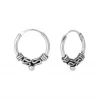 Zilveren Bali hoops, slingertjes, spiraal en bolletje