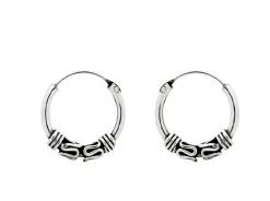 Zilveren Bali hoops, slingertjes, spiraaltjes 12 mm