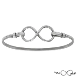 Zilveren bangle armband met infinity teken