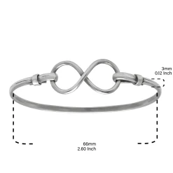 Zilveren bangle armband met infinity teken