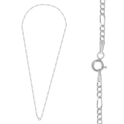 Zilveren basic ketting, 2 mm figaro schakel
