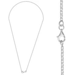 Zilveren basic ketting, 0.9 mm box chain (vierkante schakel)