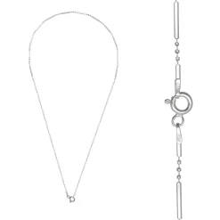 Zilveren basic ketting, balletjes en staafjes (string ball chain)