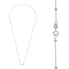 Zilveren basic ketting, diamond cut schakel met bolletjes