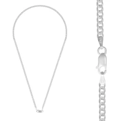 Zilveren basic ketting, figaro schakel