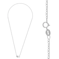 Zilveren basic ketting, ovale schakel