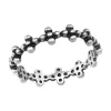 Zilveren basic ring, bloem