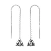 Zilveren chain oorbellen, triquetra