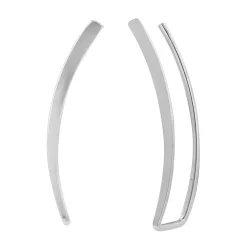 Zilveren ear climber, effen en glad
