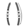 Zilveren ear climber, gedraaide banden en bolletjes