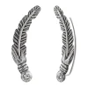 Zilveren ear climber, veer met kristal
