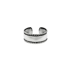 Zilveren ear cuff, bewerkte band