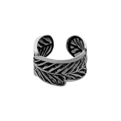 Zilveren ear cuff, blad