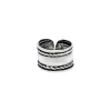 Zilveren ear cuff, breed, bewerkt