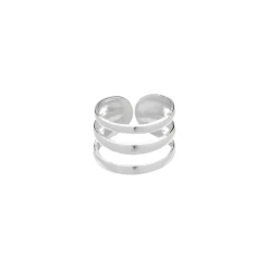 Zilveren ear cuff, drie banden