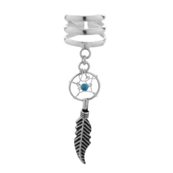 Zilveren ear cuff, dromenvanger