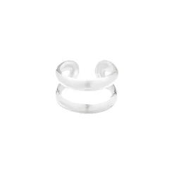 Zilveren ear cuff dubbele band