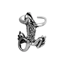 Zilveren ear cuff, hagedis