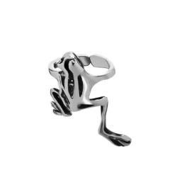 Zilveren ear cuff, kikker