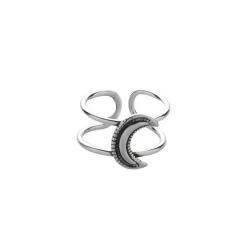 Zilveren ear cuff, maansikkel