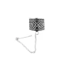 Zilveren ear cuff met chain