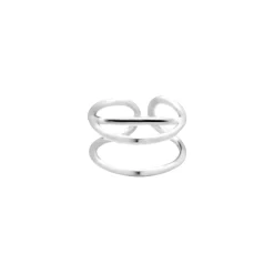 Zilveren ear cuff met dwarsstaafje